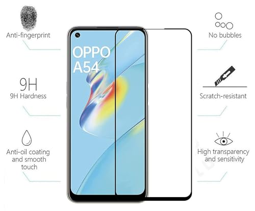 Image of HD Tempered Glass Screen Protector Compatible For Oppo A53, oppo A54 With Edge To Edge Coverage And Easy Installation Kit
