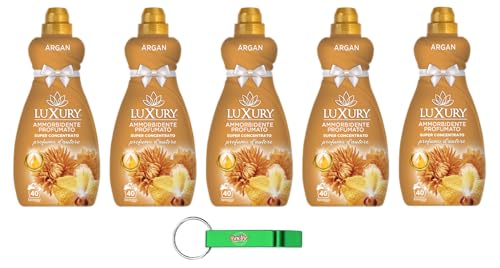 Luxury Ammorbidente Argan, ammorbidente concentrato, detersivo liquido per bucato, 40 lavaggi, 900 ml + portachiavi Beni Culinari