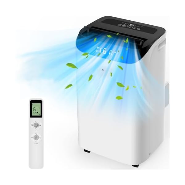 12000 BTU Portable Air Conditioners with Remote Control, 3-in-1 Free Standing Cooling AC Unit with Fan & Dehumidifier, Cools Room up to 500 sq.ft, Smart/Sleep Mode,Auto Swing