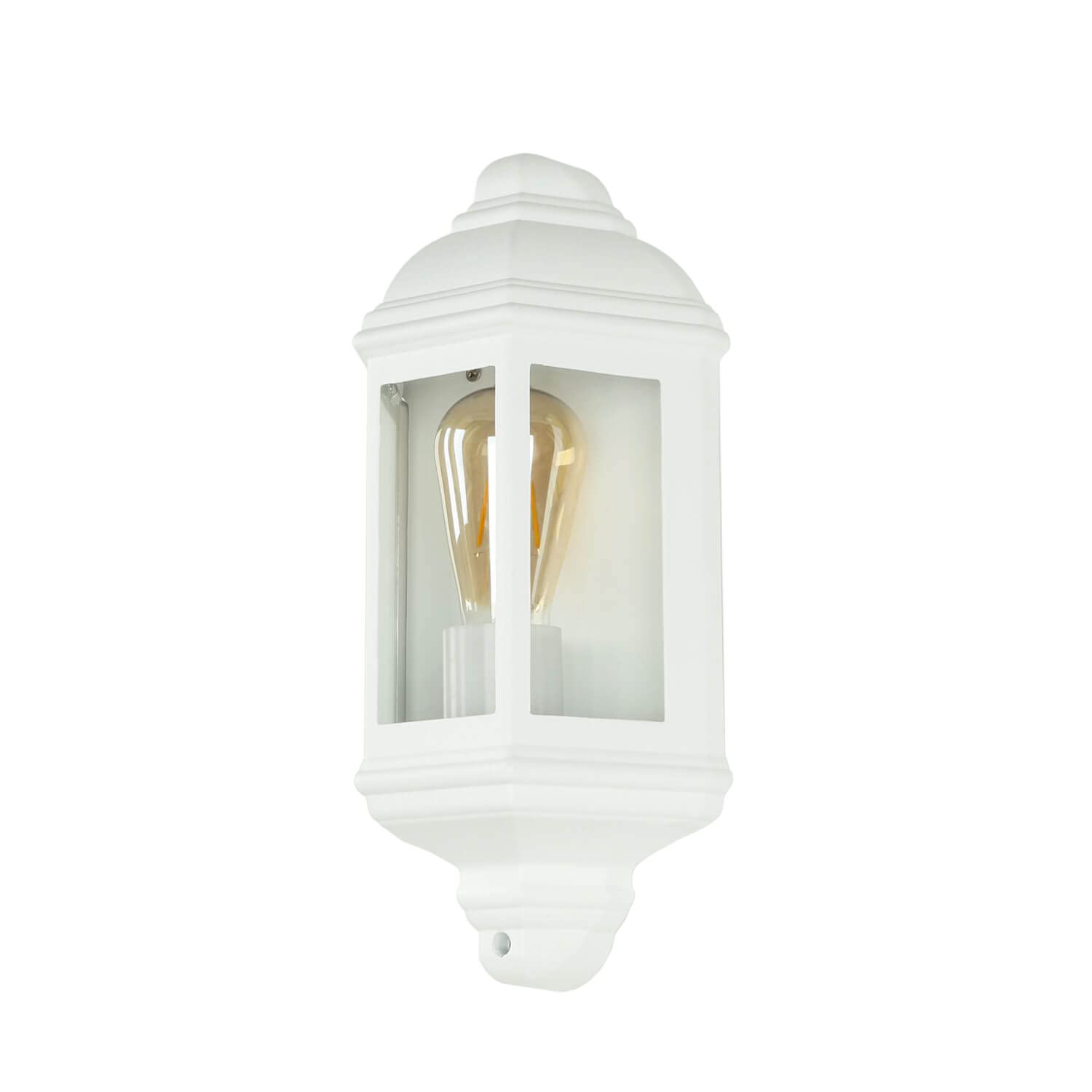 Licht-Erlebnisse Outdoor Wandleuchte Aluminium Glas in Weiß IP44 Haustür Garten Balkon H:36 cm E27 Maritime Schiffslampe Rustikale Außenlampe LIVORNO