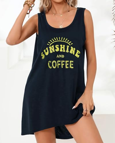 Image of elescat Womens Swimsuit Cover Up Summer Sleeveless T Shirt Beach Dress Tank Bikini Coverups 2026
