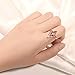 LAZLUVU Womens Stackable Rings Set Faux Pink Crystal Engagement Rings for Women with Cubic Zirconia Fashion Jewelry Size 10