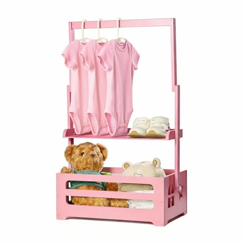 Baby Shower Crate Closet, Gender Reveal Storage Box with Wooden B...