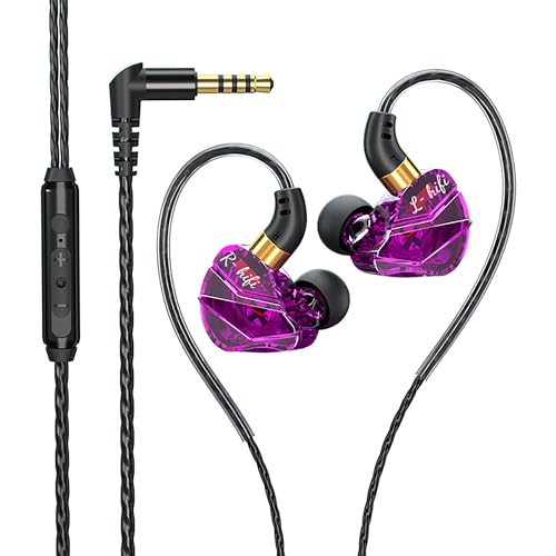 Image of KASOTT Ears Equation S16- Beryllium Dynamic Driver in Ear Monitor, HiFi Wired Earbuds, Gaming Earbuds, Hybrid IEM Earphones, IEM Cable for Bass-Lovers Musician Audiophile (3.5mm Aux, Purple)