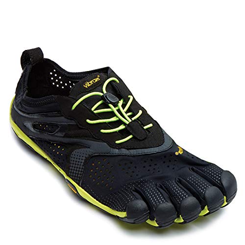 Vibram Men's FiveFingers V-Run Shoe, Black/Yellow, 40 EU / 8 - 8.5 US