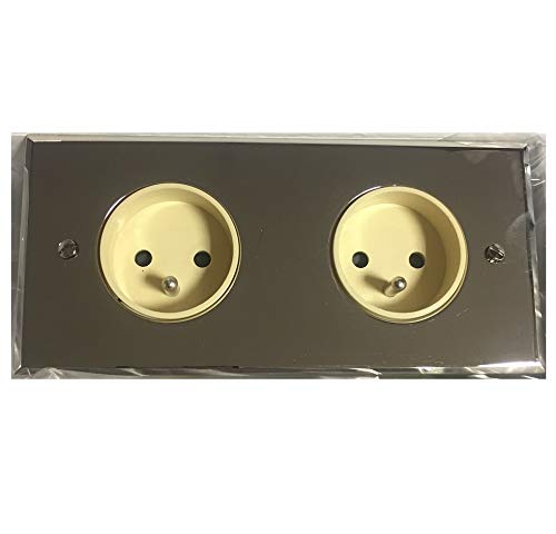 Arnould 272H31I31I09 double prise complète murale encastrée acier miroir