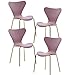FineBuy Sedie per Sala da Pranzo Rosa Set di 4 Plastica e Metallo Scandinavo Sedie | Design Sedie da Cucina Retró | Sala da Pranzo Poltroncina