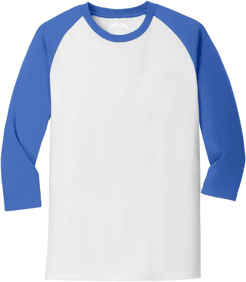 Joe's USA Cotton/Poly 3/4 Sleeve Baseball T-Shirts in Sizes S-4XL