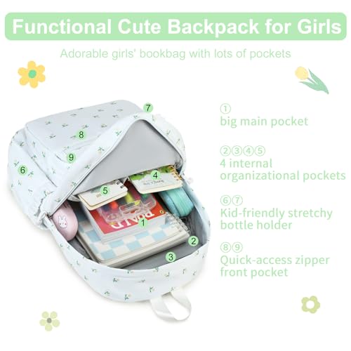 Image of Girls Backpack for Kids Elementary Bookbag Girly School bag Children Laptop Bag