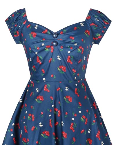 Image of YARN & INK Retro Swing Dresses for Women 1950s Vintage Rockabilly Clothes Pinup Clothing Cocktail Party Dress