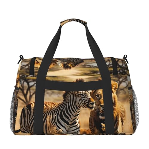 Zebra Animal Print Foldable Carry On Tote Large Capacity Hand Carry Bag for Airplane Weekend Getaways2