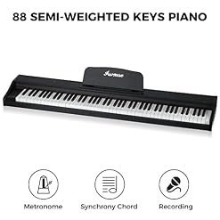 Asmuse 88 Key Digital Piano Keyboard avec semi-pondéré et Bluetooth Portable Piano Home Digital Pianos Full Size… - Les Beatles, Paul McCartney, John Lennon, RIngo Starr, George Harrison Asmuse 88 Key Digital Piano Keyboard avec semi-pondéré et Bluetooth Portable Piano Home Digital Pianos Full Size… – Image 2