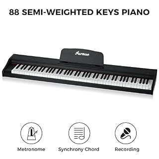 Asmuse 88 Key Digital Piano Keyboard avec semi-pondéré et Bluetooth Portable Piano Home Digital Pianos Full Size… - Les Beatles, Paul McCartney, John Lennon, RIngo Starr, George Harrison Asmuse 88 Key Digital Piano Keyboard avec semi-pondéré et Bluetooth Portable Piano Home Digital Pianos Full Size… – Image 2