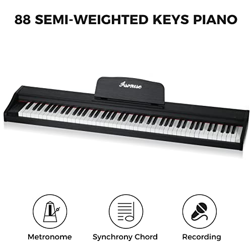 Asmuse 88 Key Digital Piano Keyboard avec semi-pondéré et Bluetooth Portable Piano Home Digital Pianos Full Size… - Les Beatles, Paul McCartney, John Lennon, RIngo Starr, George Harrison Asmuse 88 Key Digital Piano Keyboard avec semi-pondéré et Bluetooth Portable Piano Home Digital Pianos Full Size… – Image 3