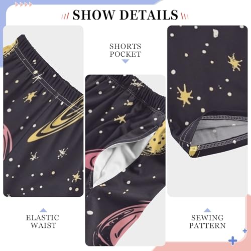 ZZXXB Space Planets Print Boys Long Pants Soft Trousers Elastic Waist Kids Lounge Bottoms with Pockets S-XL4