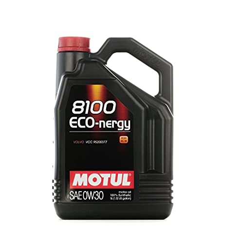 Motul 102794 | Motul 8100 ECO-nergy 100% Synthetic Fuel Economy Lubricant for Petrol & Diesel Vehicles | Car Engine Oil | SAE J 300, 0W-30 | 5 Litres