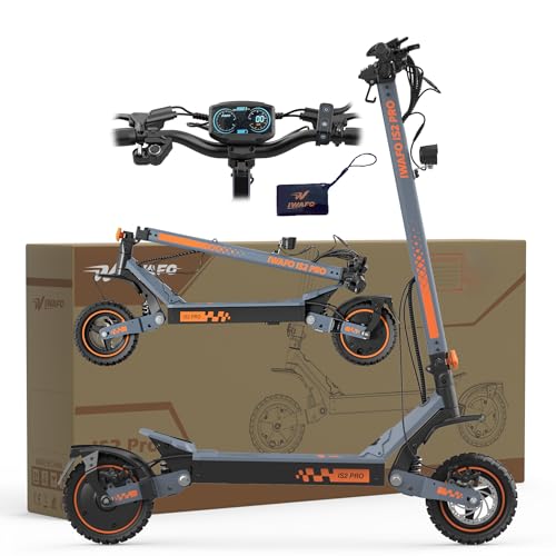 IWAFO IS2 Pro Patinete Eléctrico Adultos, 1600-W de Potencia, Autonomía 70KM, 15.6Ah Batería, Ruedas 10' Todoterreno, Doble Frenos de Disco/Plegable Scooter Electrico