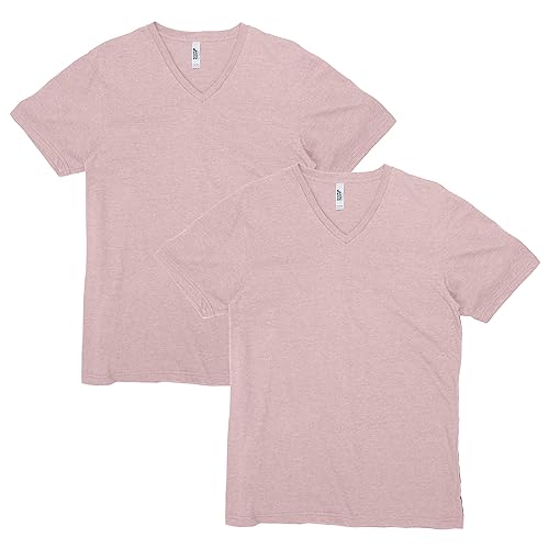 American Apparel Unisex CVC V-Neck T-Shirt, Style G2006CVC, 2-Pack, Heather Blush (2-Pack), X-Large