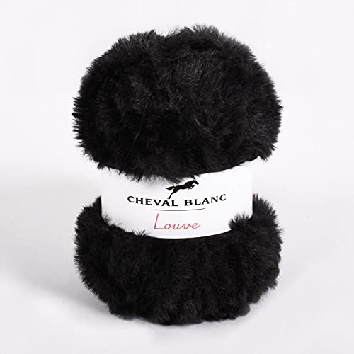 Laines Cheval Blanc - LOUVE fil à tricoter 100% polyester 50g - Fil à tricoter effet fourrure