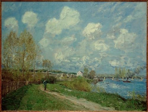 Tableaux sur toile L'été à Bougival d'Alfred Sisley pour salon 60x90cm