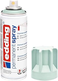 Edding 5200 Permanent Spray - Mellow Mint Mat - 200 ml - Acrylic Paint for Painting and Decorating Glass, Metal, Wood, Ceramic, Plastic, Canvas - Aerosol Spray, Acrylic Spray, Paint Spray, 4-NL5200928