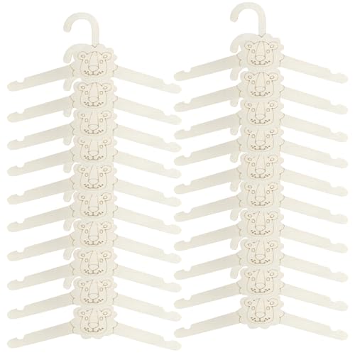 Zillary 20 Perchas Bebe Recien Nacido, Perchas Ropa Infantil Madera, Percha Bebé Antideslizante, León Forma, Diseño Empotrado, para Colgar Ropa, Pantalones, Toallas