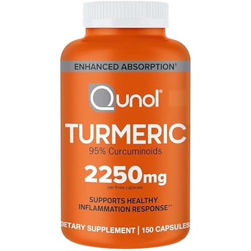 Qunol Turmeric 2250mg + Black Pepper for Enhanced Absorption, 150 Capsules