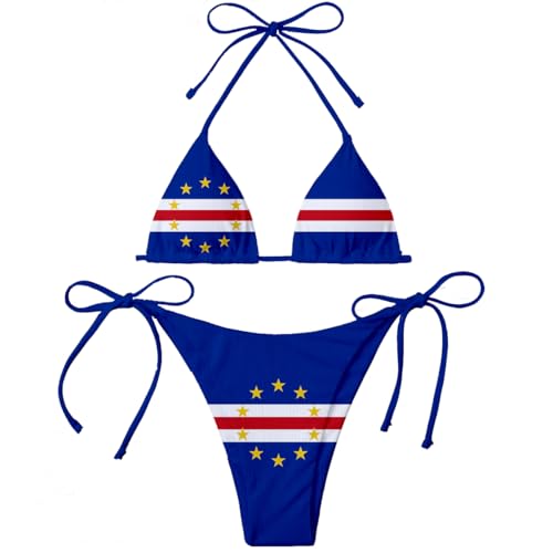 Cape Verde Country Flag Women Micro Sexy Bikini Bra Set Summer Beachwear Sexy Beach Two Pieces Bathing Suits