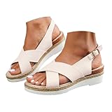 Womens Slingback Espadrille Platform Sandals Low Wedge...