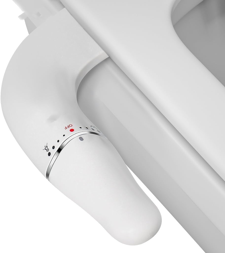 Slim Bidet Attachment for Toilet Seat Nozzle Adjustable Water Pressure Non-Electric