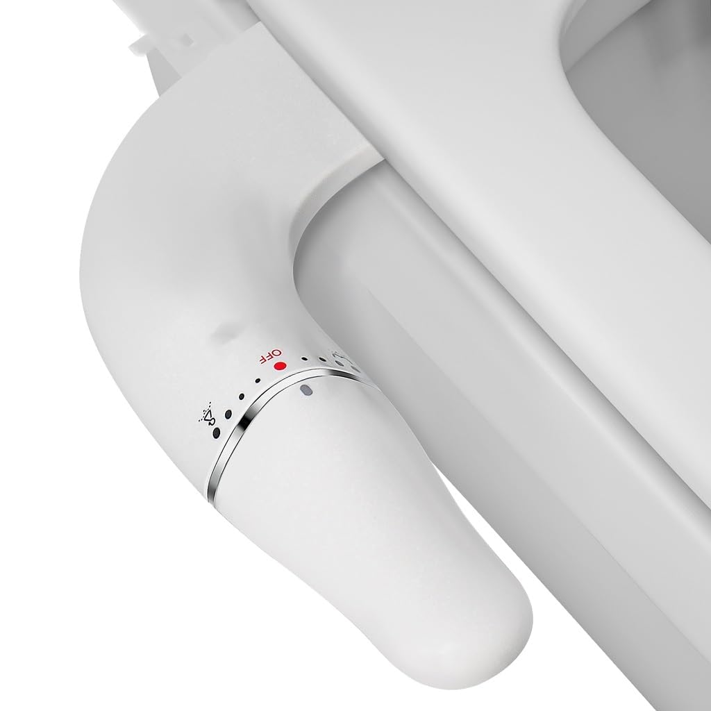 Slim Bidet Attachment for Toilet Seat Nozzle Adjustable Water Pressure Non-Electric