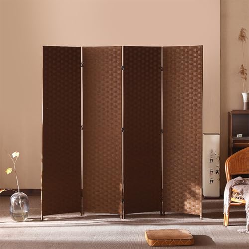 GN2AAIL 間仕切り パーテーション 衝立 自立 4連 約 高さ180cm オフィス 壁 おしゃれ 目隠し 隠す 収納 折りたたみ タイプ3 スクリーン 和風 紙織り 波型 仕切り 軽量 リビング 持ち運び 省スペース 完成品 ブラウン 180*45*