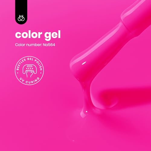 Image of Beetles Pink Gel Nail Polish - Neon Whispers Hot Pink Gel Polish HEMA-Free, 8ML /0.27Fl Oz Soak Off UV LED Lamp Nail Art, Long-Lasting Manicure Salon DIY Home