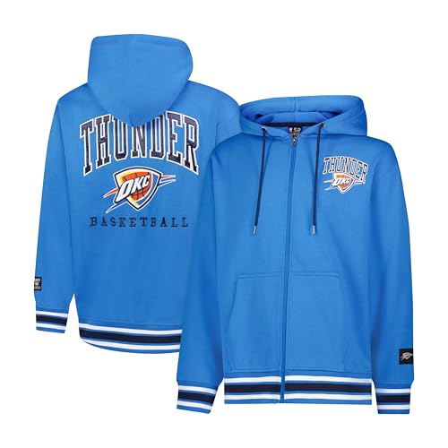 Ultra Game Mens NBA Official MVP Premium Quality Full Zip Hoodie Jacket Oklahoma City Thunder Team Color Small