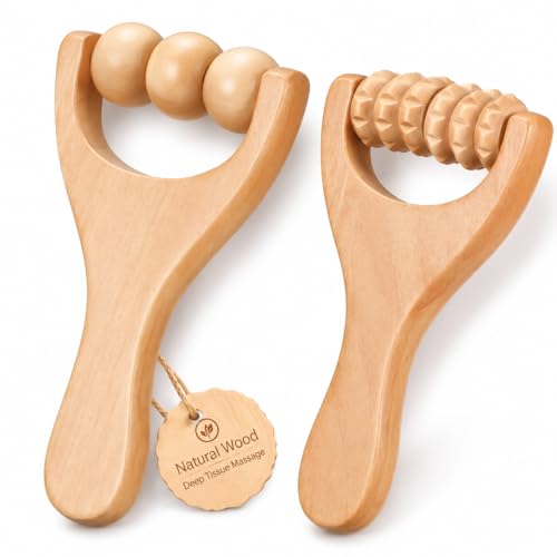 Ciieeo 2Pcs Wooden Massage Roller Muscle Relief/Gift, Wood Massage Tool, Wooden Roller Tools for...