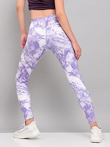Image of TECHNOSPORT Womens Skinny Fit Activewear Tights for Running, Gym, Sports and Regular Use, Antimicrobial and Printed