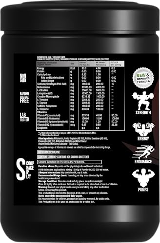 Image of GOAT Fit Colossal Pre | PreWorkout Powder 200mg Caffeine 4g Beta-Alanine 3g Citrulline 1.5g Arginine 1g Creatine with Himalayan Pink Salt (360gm - 30 /60 servings, Kala Khatta)