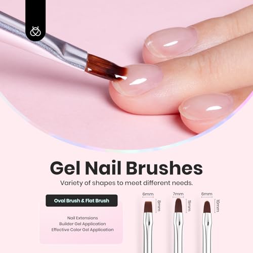 Image of Beetles Nail Art Brushes Set, 7Pcs Nail Art Tools, Fingernail Art Design Pens, Wood Alloy Handle Nail Brush Set, Nail Brushes for Nail Art Salon DIY at Home Manicure Gifts for Women