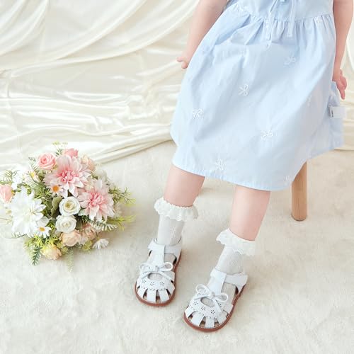 Image of Otter MOMO Girls Open Toe Princess Flat Sandals with Comfort Sole Summer Sandals