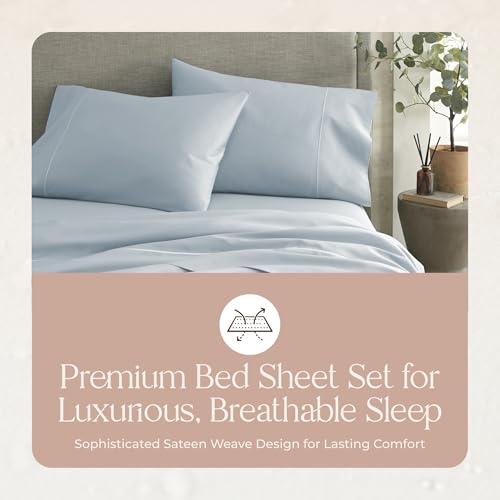Image of Whisper Organics 100% Organic Cotton Bed Sheets with Deep Pocket 4 Pc. Set