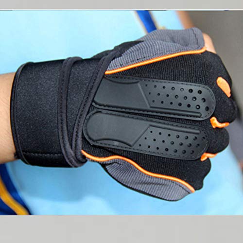 Lioobo Luvas de academia sem dedos para levantamento de peso com suporte para pulso e proteção de pa