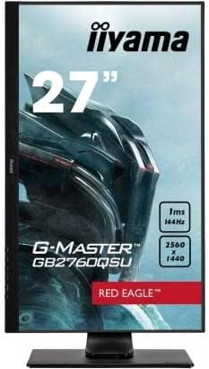 iiyama G-Master GB2760QSU-B1 27 Inch TN LCD, 144Hz, 1ms, FreeSync  , 2560x1440, 350 cd/m² Brightness , 1 x HDMI, 1 x DisplayPort, USB x 2, 2 x 2W Speakers, Height Adjustable Stand