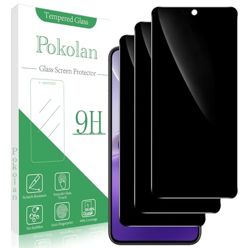 Pokolan [3 Pack Privacy Screen Protector for Google Pixel 8 Pro Anti Spy Private Tempered Glass Film 9H Hardness Case Friendly