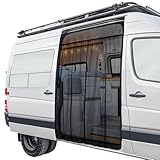SKYJDM 71"H x 59"W Sliding Door Van Bug Screen, Magnetic Closure Van Screen Mesh Curtains, Side Door Camping Mosquito Net, Compatible with Mercedes-Benz Sprinter, Ford Transit, RAM ProMaster, Medium