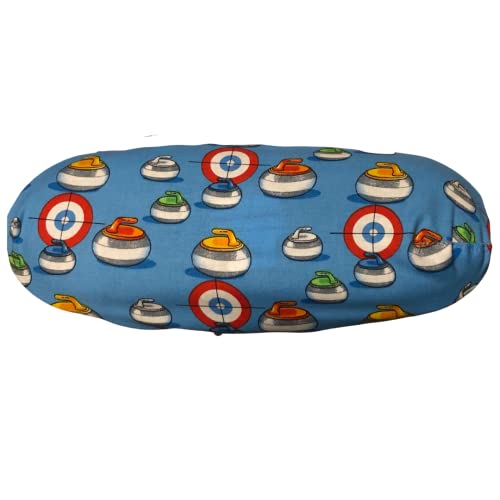 Generic - Curling Broom Cover Blue with Curling Stones