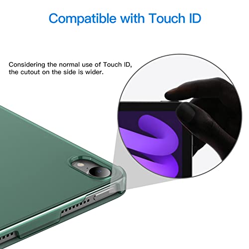 Image of JETech Cover Case for iPad mini (A17 Pro, 2024 Model, 7th Generation) / mini 6 (2021 Model, 6th Generation), Slim Stand Hard Back Shell Smart Cover with Auto Wake /Sleep (Misty Blue)