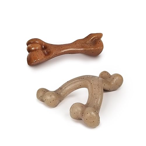 Nylabone Puppy Gourmet Style Strong Chew Toy Bacon, Peanut Butter Small/Regular (2 Count)