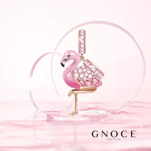 Image of GNOCE Owl Pendant Bead Charm With Bracelet S925 Sterling Silver Guarding You 18k Gold Plated Charm with CZ Fit for Bracelet /Necklace Charm Gifts for Animal Lover