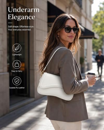 Image of Amszke Shoulder Bag for Women Y2K Crossbody Purse PU Leather Underarm Handbag 2 Adjustable Strap for Daily Commute Travel