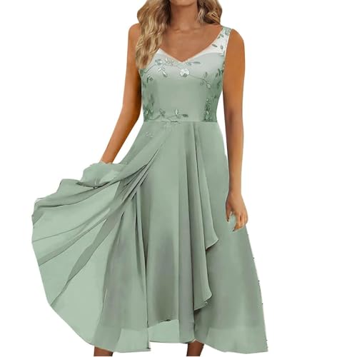 Robe cocktail dentelle mousseline femme mi-longue pour cérémonie chic